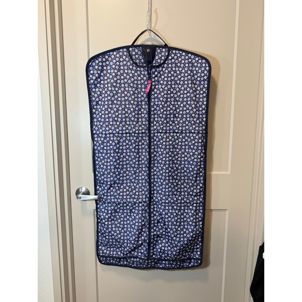 Vera Bradley Quilted Garment Bag Navy Blue Daisy Floral‎ Print